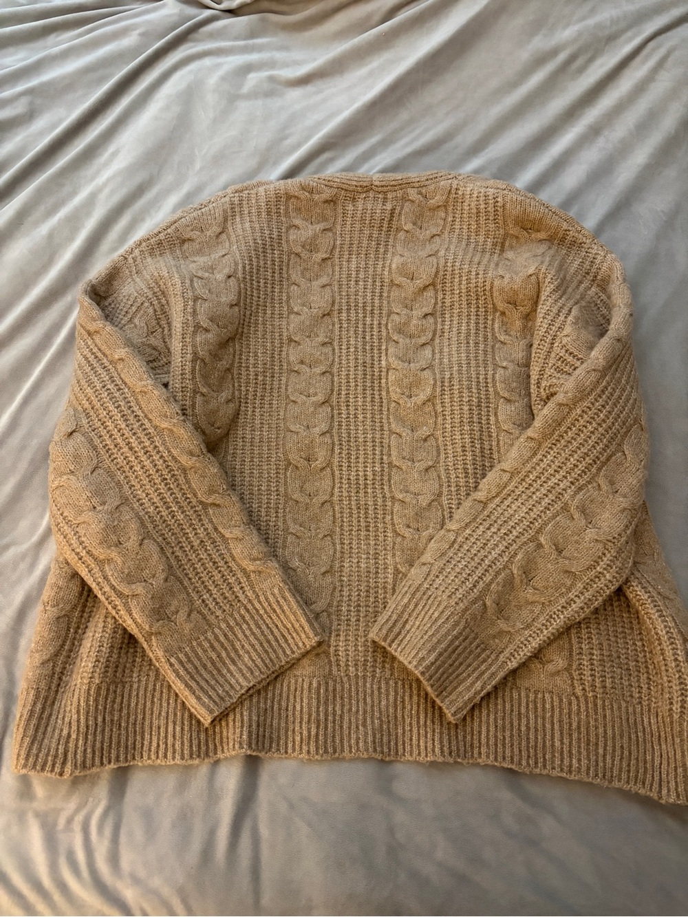 Universal Thread Cable Knit Button-Front Cardigan - Tan - Picture 2 of 4